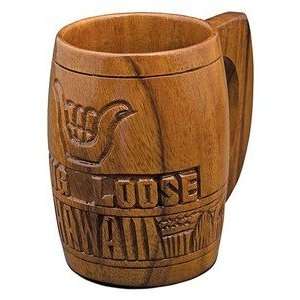  Hawaiian Wood Mug Hang Loose Beer 5 inch