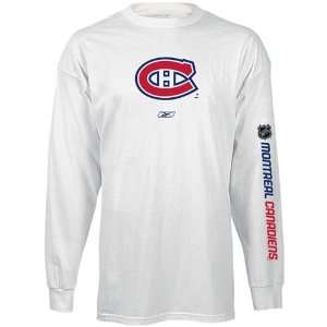  Reebok Montreal Canadiens White Left Wing Long Sleeve T 