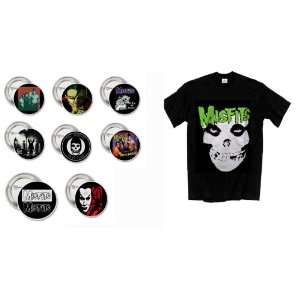 Punk Rock The Misfits Retro X Large Shirt And Button/Pin Set