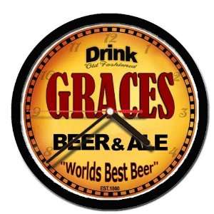  GRACES beer and ale cerveza wall clock 