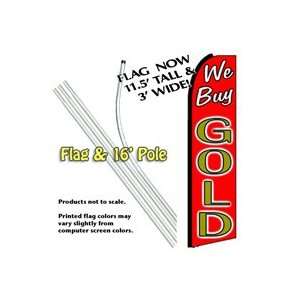  We Buy Gold Feather Banner Flag Kit (Flag & Pole) Patio 