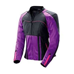 Joe Rocket Ladies Radar Purple/Pink/Black Leather Motorcycle Jacket 