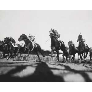  Horse Racing At Belmont 1950 Poster Print