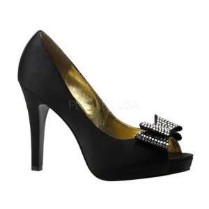  Pinup Couture AVA10/B/SAT Womens Ava 10 Pump in Black 