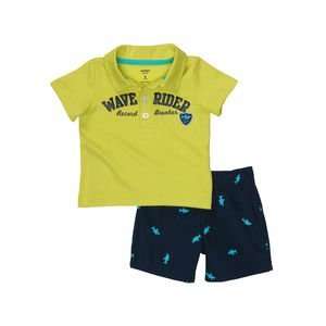 Carters Baby boys Infant Polo with Design Shorts (Wave Rider), Size 