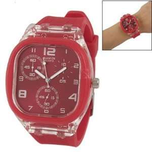   Dial Adjustable Red Band Wrist Watch for Ladies
