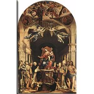Madonna with the Child and Saints 19x30 Streched Canvas Art by Lotto 
