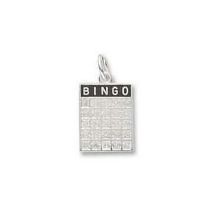  1221 Bingo Card Charm   Sterling Silver Jewelry
