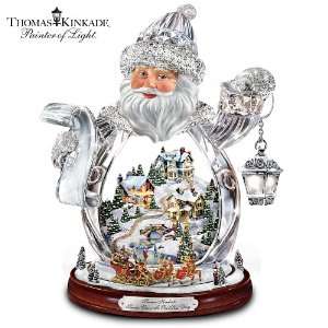 Thomas Kinkade Santa Claus Tabletop Crystal Figurine Santa Claus Is 