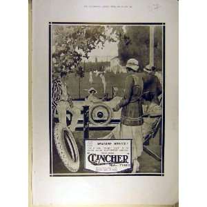    1919 Advert Clincher Motor Tyres Cricket Old Print