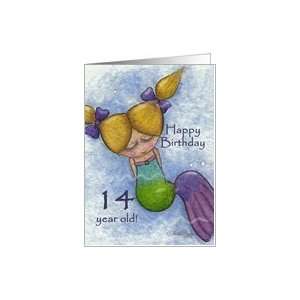  Happy Birthday 14 year old Mermaid Card Toys & Games