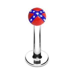 14g Labret Jewelry Monroe Stud Lip Ring Piercing with Confederate 