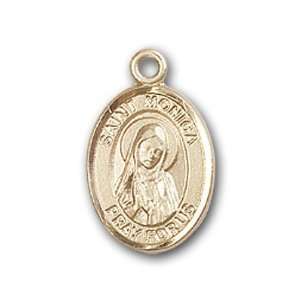  14kt Gold Baby Child or Lapel Badge Medal with St. Monica 