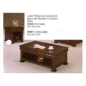  3 pc Louis Philipe Style Coffee Table in Cherry Finish 