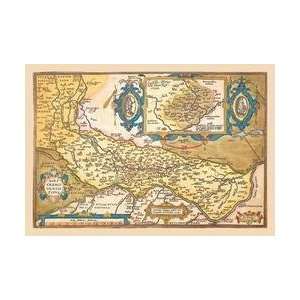  Map of Middle East 12x18 Giclee on canvas