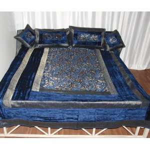 For  Awsome Brocade & Velvet Patch Work Bedspread with 