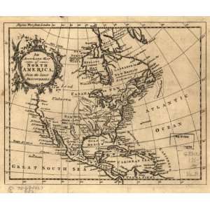  1750s map of North America from the latest discoveries 