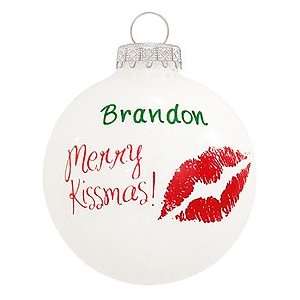  Merry Kissmas Glass Ornament