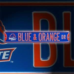   State Broncos Blue and Orange Drive Street Sign