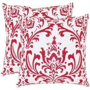 Belos Decorative Pillows in Red and White (Set of 2) Size 18  