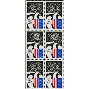 BILL OF RIGHTS ~ U.S. CONSTITUTION #2421 Block of 6 x 25¢ US Postage 