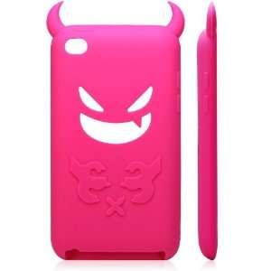  Magenta / Devil Silicone Case for iPod Touch 4 /Free 