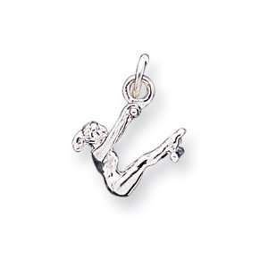  Gymnast Charm   Sterling Silver Jewelry