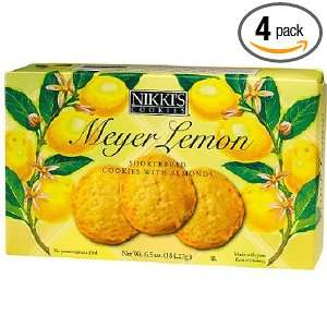 Nikkis Meyer Lemon Shortbread Cookies with Almonds, 6.8 Ounce Boxes 