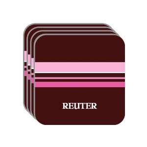 Personal Name Gift   REUTER Set of 4 Mini Mousepad Coasters (pink 