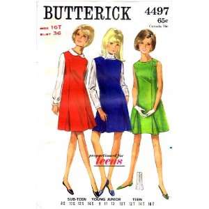  Butterick 4497 Vintage Sewing Pattern Teens Dress or 