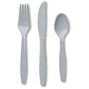  Heavy Duty Plastic Forks, Silver
