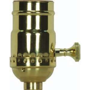   Brass 3 Way (2 Circuit) Turn Knob Socket with Removable Knob   801034