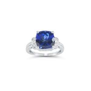  0.09 Cts Diamond & 3.80 Cts Tanzanite Ring in 14K White 