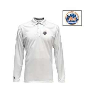  New York Mets Long Sleeve Victor Polo by Antigua   White 