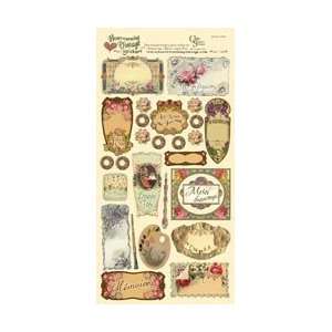  Heartwarming Vintage Cardstock Stickers 6X12Sheet   French 