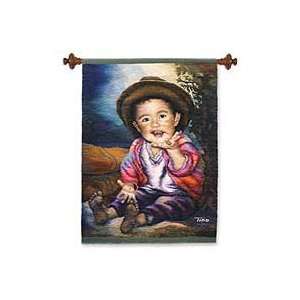  NOVICA Wool tapestry, Give Me Five