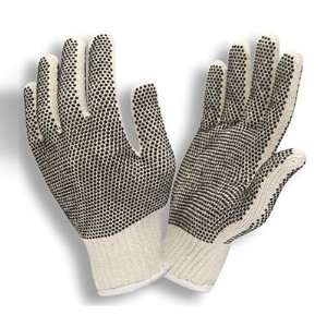 Standard Weight Poly/Cotton Natural PVC Dots 2 Sides Knit Gloves(QTY 