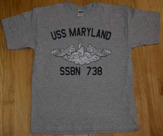 US Navy USS Maryland SSBN 738 Submarine T Shirt  
