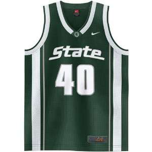  Nike Michigan State Spartans #40 Green Twilled Basketball 