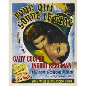  Spanish 11x17 Gary Cooper Ingrid Bergman Akim Tamiroff