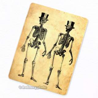 Full Body Skeleton w/ Top Hat Deco Magnet; Anatomy Vintage Medical 