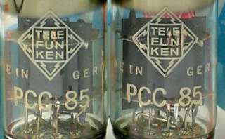 Telefunken ECC85 6AQ8 Balanced & Matched Platinum Pair mislabeled 6 