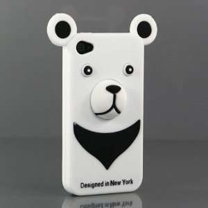 White 3D Bear Design Silicon Case / Cover / Skin / Shell for Apple 