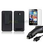 Black Swivel Holster Hard Case+Charger+Privacy LCD For Samsung Galaxy 