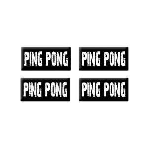  Ping Pong   3D Domed Set of 4 Stickers Automotive