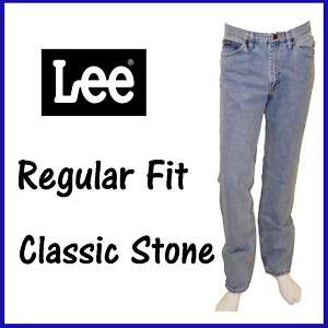 NEW MENS LEE REGULAR FIT STRAIGHT JEANS CLASSIC STONE  