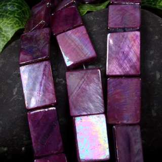 Purple Mother Of Pearl MOP Shell Rectangle Beads 15.5L  