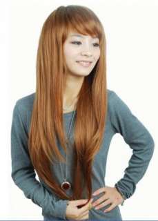   Fashion Long Hair Non Mainstream Party Wig+Cap Golden Brown 30 0053