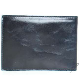 PIQUADRO Mens wallet with coin case BlueSquare Genuine Leather Blue 