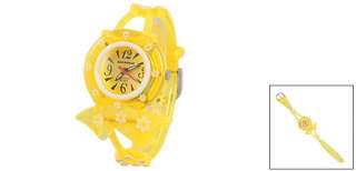 Children Adjustable Wristband Sports Wrist Watch Yellow  